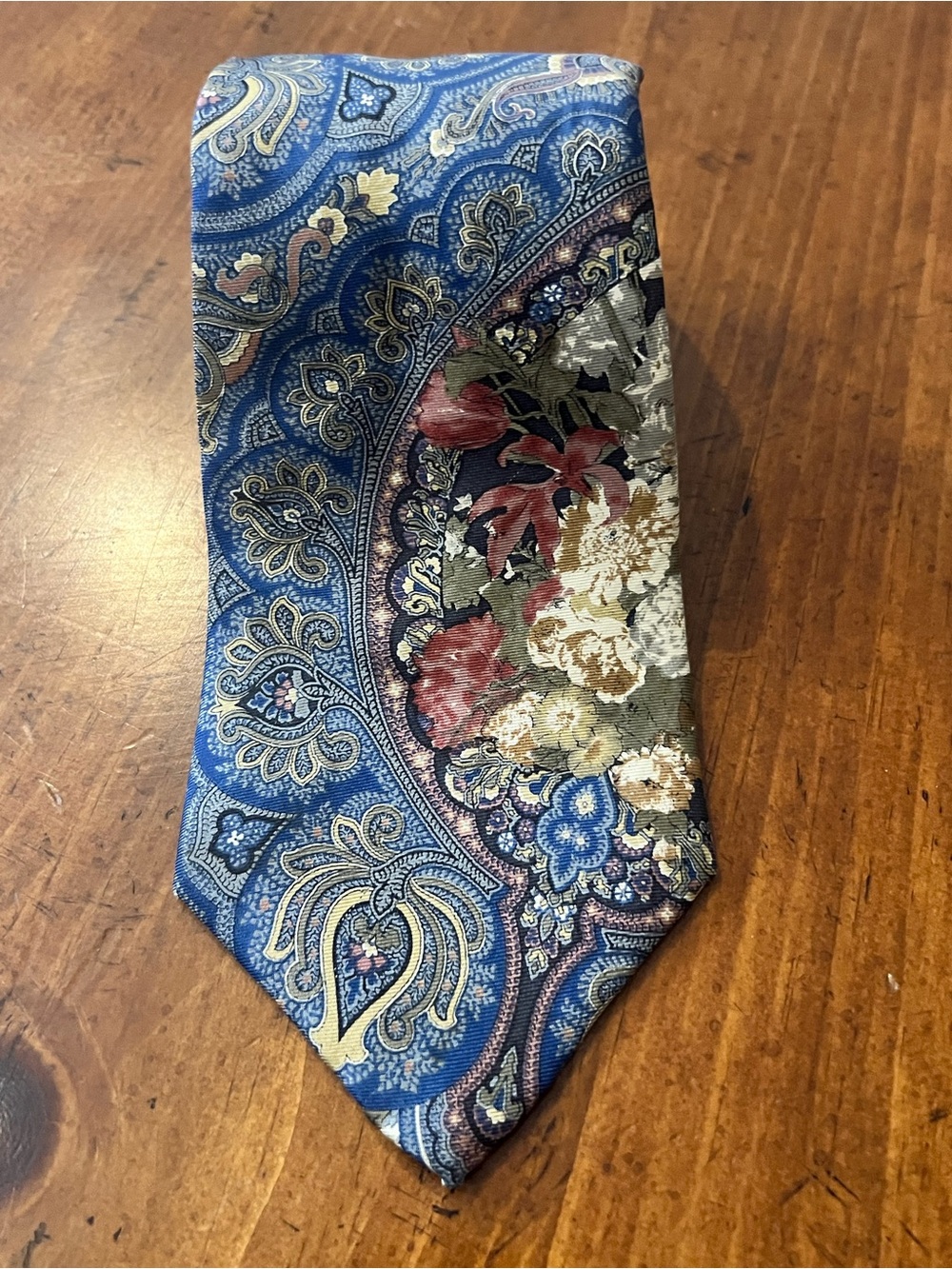 Bill Blass 100% Silk Floral & Paisley Neck Tie Made in USA Vintage